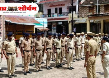 विवरे येथे निभोरा पोलिसांकडून पथसंचलन