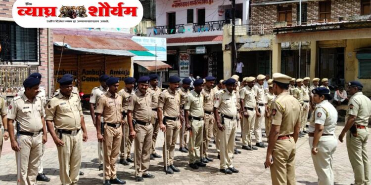 विवरे येथे निभोरा पोलिसांकडून पथसंचलन